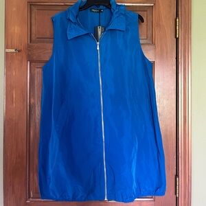 XXL Royal Blue Sleeveless Jacket with Fun Collar and pockets. Brand New!